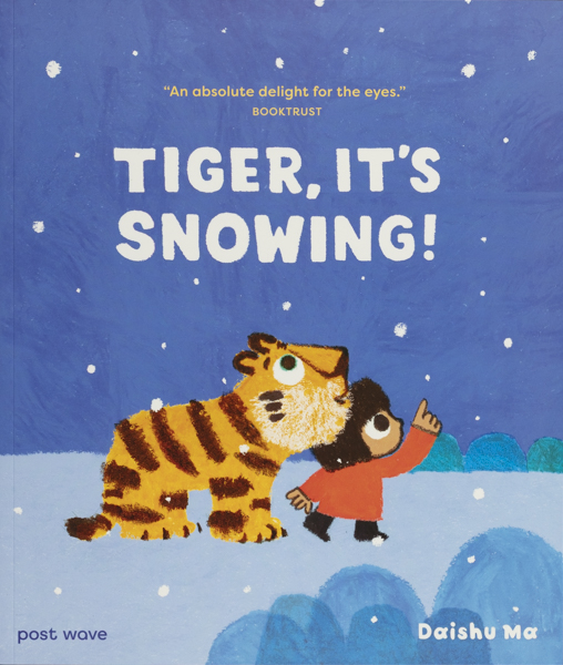 Tiger, it's snowing! Tiger, it's snowing!
