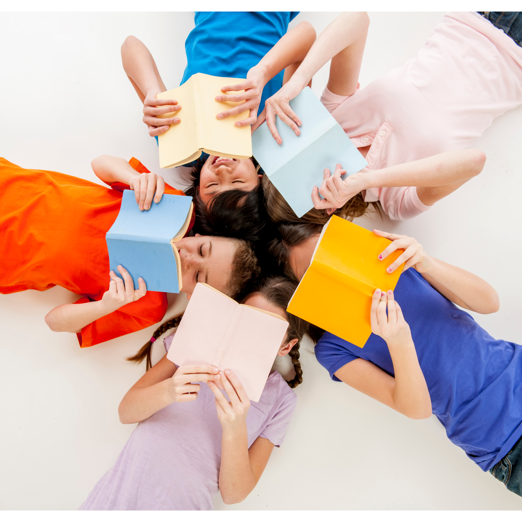 Children doing developmental reading and writing 