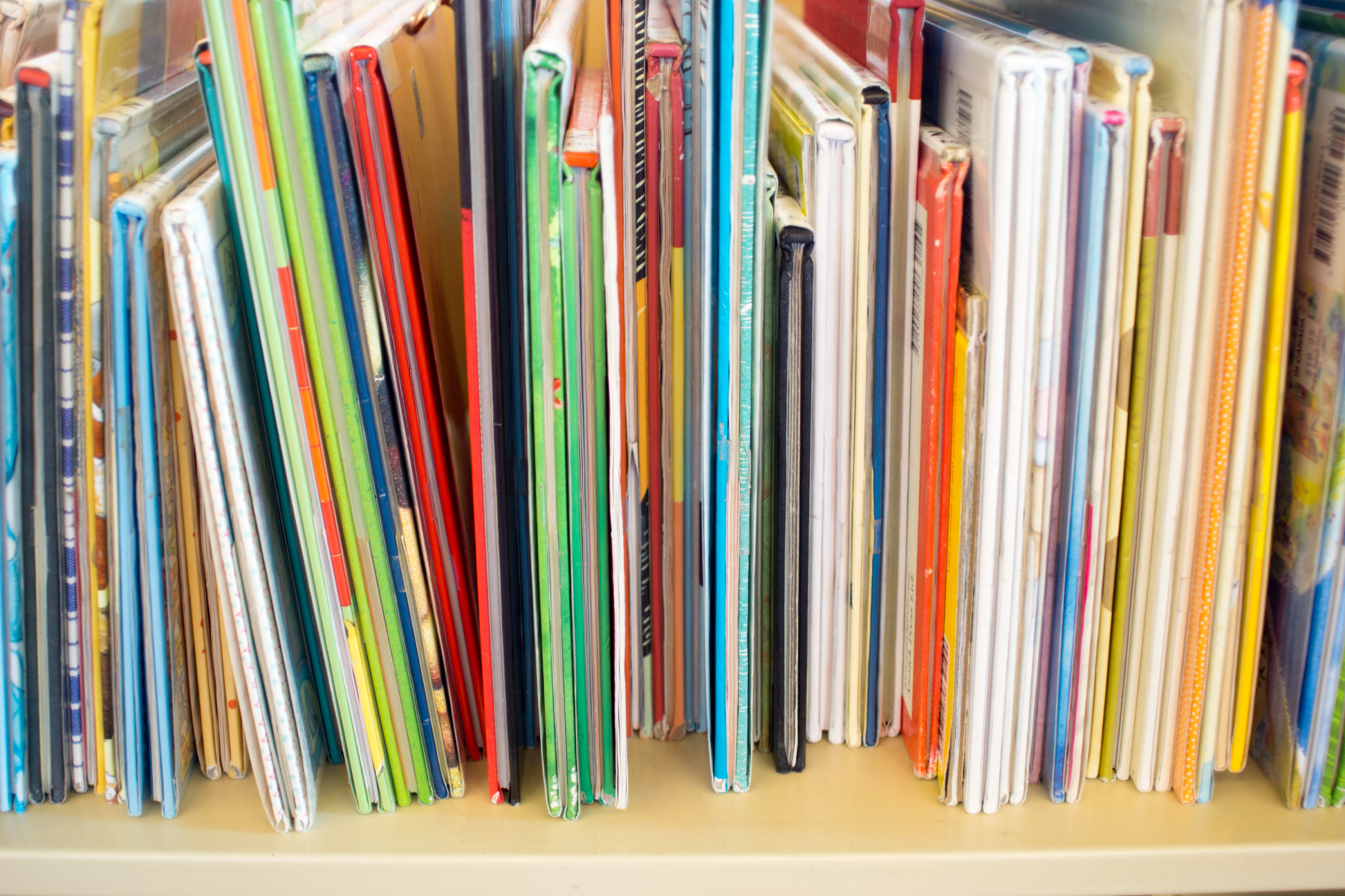 English curriculum books in a school library