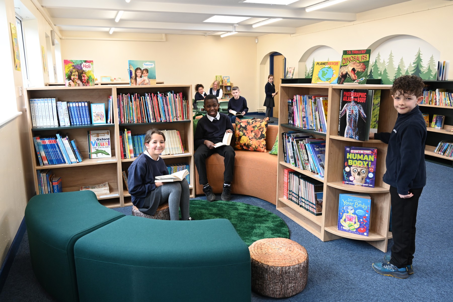 Case Studies: The Bromley Pensnett Primary School Interior design for libraries, creating bespoke childrens reading corners and bookcases for schools.